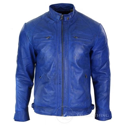 Aviatrix Real Leather Mens Retro Style Zipped Biker Jacket Soft Black