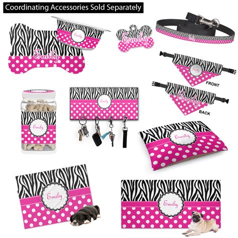 Custom Zebra Print And Polka Dots Retractable Dog Leash Personalized