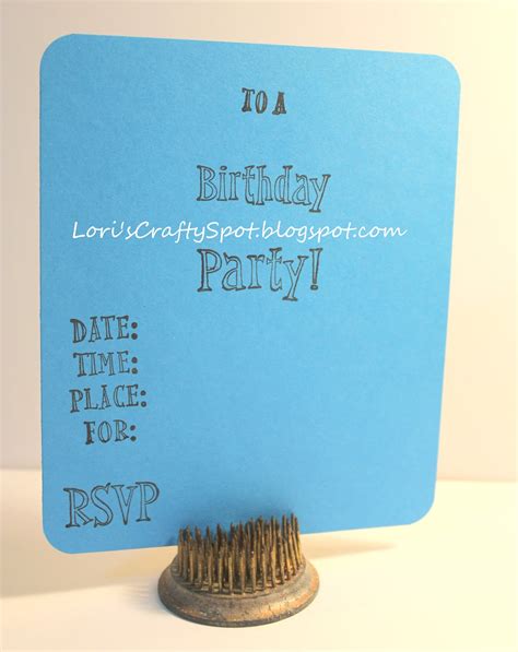 Lori's Crafty Spot: Five Year Old Birthday Invitations