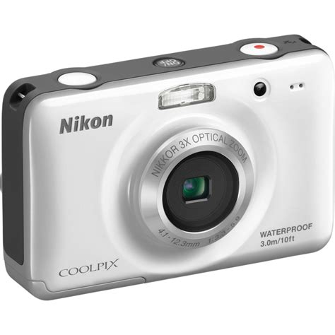 Nikon Coolpix S30 Digital Camera White 26317 Bandh Photo Video