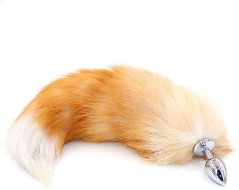 Made Of High Material Fox Tail Plug Butt Anal Plug With Big Real Crystal Fox Tails
