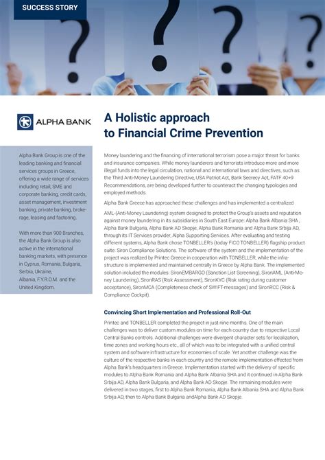 A Holistic Approach To Financial Crime Prevention
