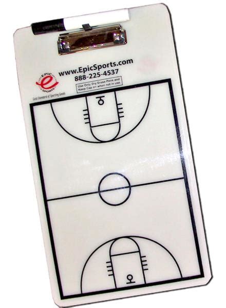 Dry Erase Basketball Coaching Clipboard 2 Sided Basketball Equipment