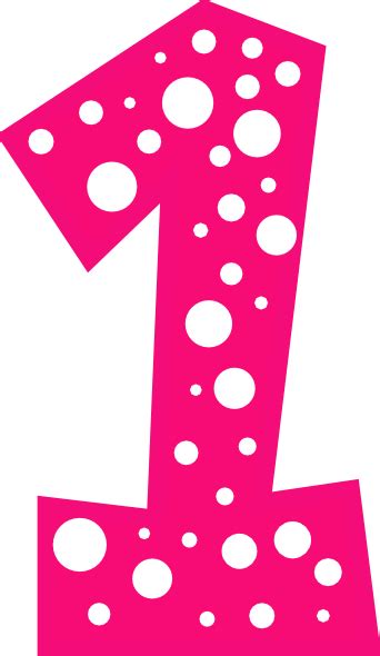 Number 1 Pink And White Polkadot Clip Art At Clker Com Vector Clip