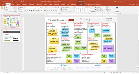 Editable Business Model Canvas Powerpoint Template Cakone