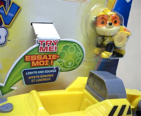 Paw Patrol Charged Up Rubble Deluxe Vehicle Lights Sounds Mighty Pups