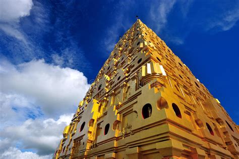 Golden Pagoda In The Province Of Kanchanaburi Stock Image Image Of