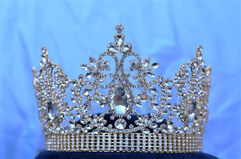 Adjustable Fairy Tale Beauty Queen Gold Rhinestone Crown Crowndesigners