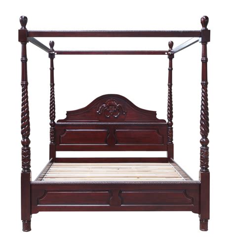 Antique Style Bedroom Furniture Mahogany Victorian 4 Poster Canopy Bed