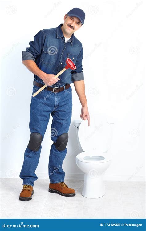 Plumber With A Plunger Royalty Free Stock Photo Image 17312955