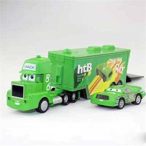Green Pixar Cars 2 Toys Diecast Metal Mack Hauler Mack Truck Chick