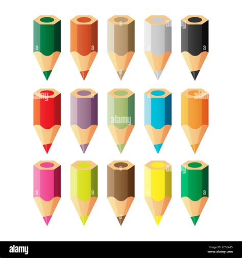 Set Of Color Pencils Vector Illustration Stock Vector Image And Art Alamy