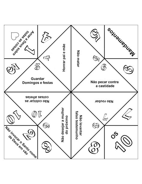 Origami Quantos Queres Dos 10 Mandamentos 10 Commandements Foldable