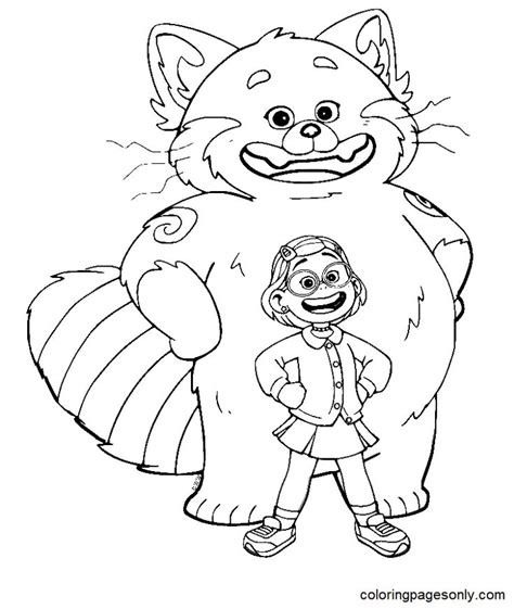 Download Or Print This Amazing Coloring Page Turning Red Panda Mei Lee