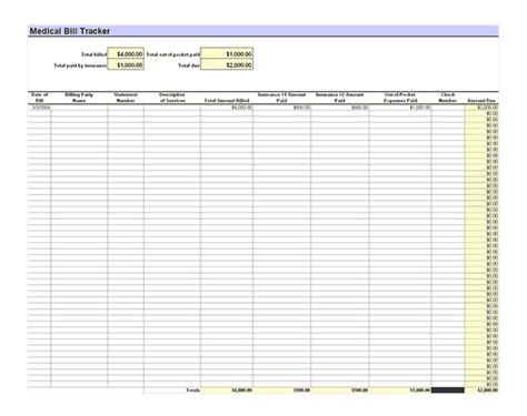First, list all your expected bills. Medical Bill Tracker | Medical Bill Tracker Spreadsheet