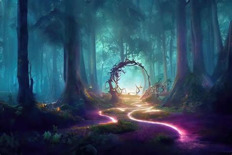 Premium Ai Image Mystical Forest Beautiful Nature Environment