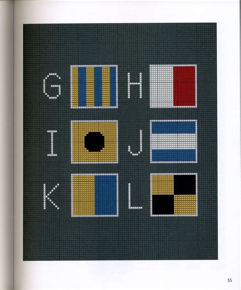 More images for nautical cross stitch » Nautical flags g-l | Cross stitch alphabet, Cross ...