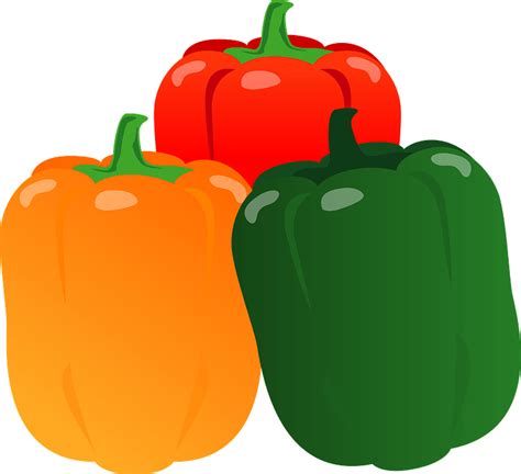 Red Yellow And Green Bell Peppers Clipart Free Download Transparent