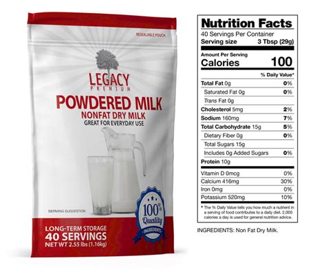 Emergency Powdered Milk Supply Food Storage Milk Powder Legacy Food