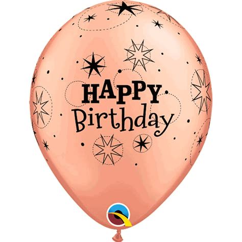 Happy Birthday Sparkle Rose Gold 11 Latex Balloons 25pk
