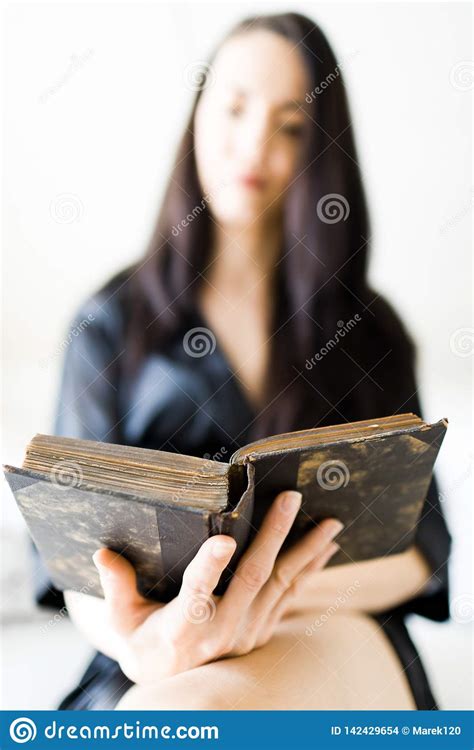 Sexy Clever Woman Reading Book Bed Stock Photos Free Royalty Free