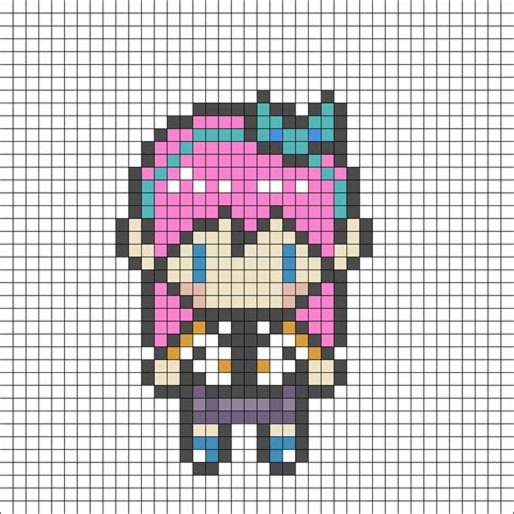 Omori Real World Aubrey Perler Bead Pattern Bead Sprites Characters Fuse Bead Patterns In