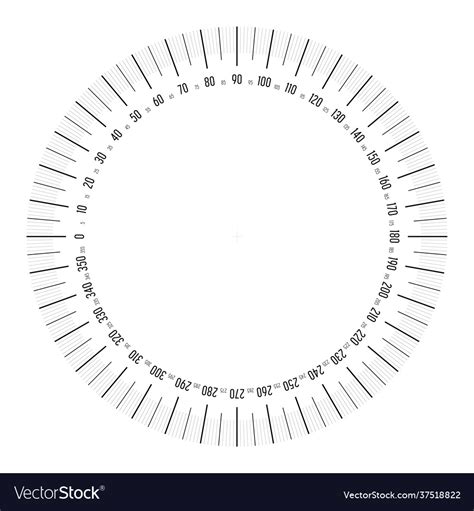 Full 360 Degrees Protractor Measuring Instrument Vector Image