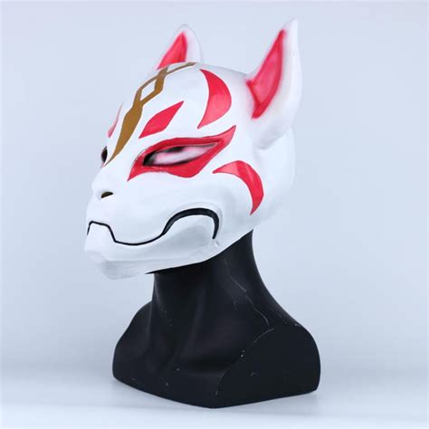 Full Head Fortnite Fox Drift Mask Cosplay Fortnite Kitsune Face Costum