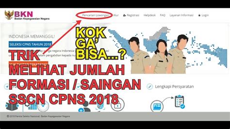 Cara Melihat Formasi Jumlah Pendaftar Sscn 2018 Cpns 2018 Youtube