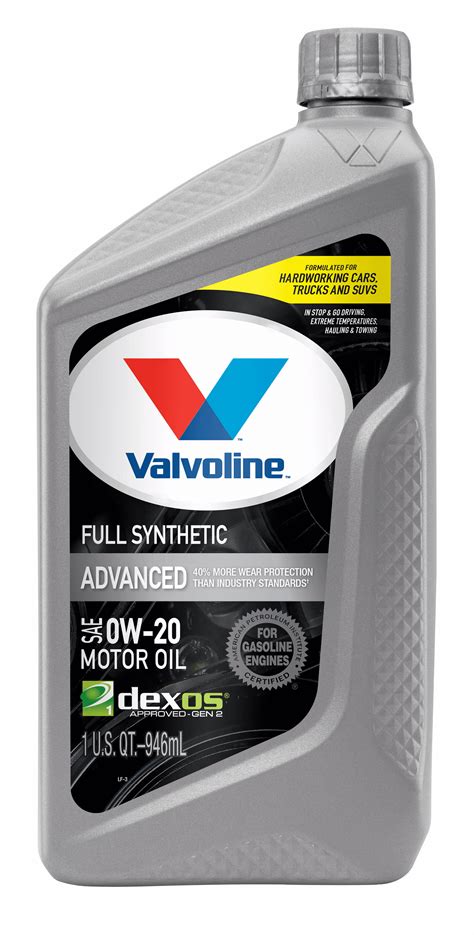 Valvoline Advanced Full Synthetic 0w 20 Motor Oil 1 Qt