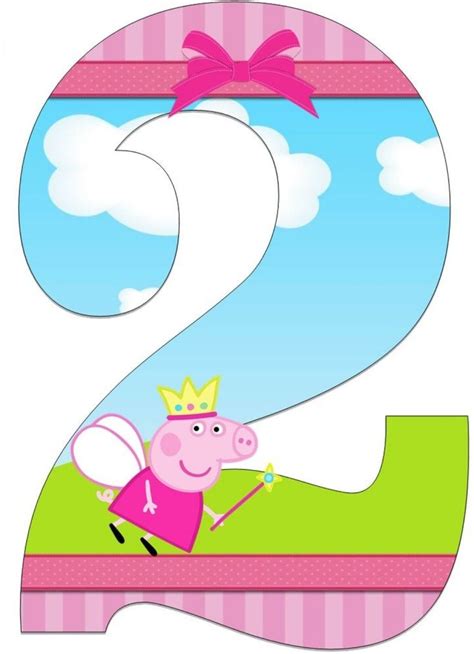 Número 2 Peppa Pig Artesanato De Porco Festa Infantil Peppa Pig