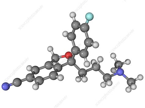 Escitalopram Antidepressant Drug Molecule Stock Image F0034860