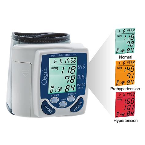 Ozeri Bp2m Wrist Blood Pressure Monitor With Hypertension Color Alert