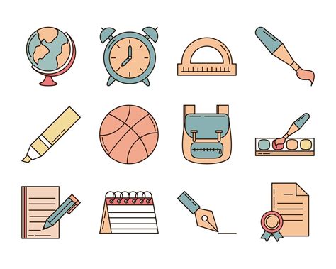 School And Education Icon Set 1483377 Vector Art At Vecteezy