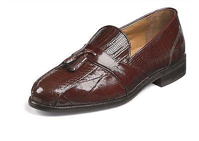 Stacy Adams Men Cognac Alberto Leather Snakeskin Tassle Wide Width Loafer Shoe Ebay
