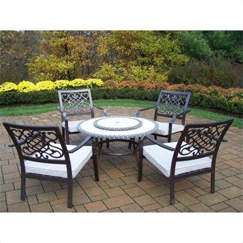 Oakland Living Tacoma Stone 6 Piece Metal Patio Dining Set In Bronze