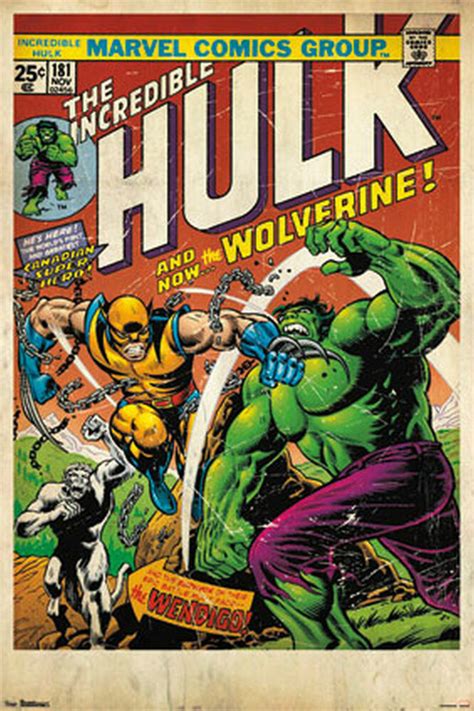 Wolverine And Hulk Comic Book Cover Poster 24x36 Marvel