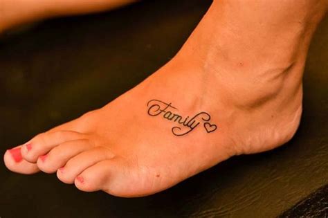 Family Word Tattoo on Feet #Women • Tattoo Ideas Zone | Family heart