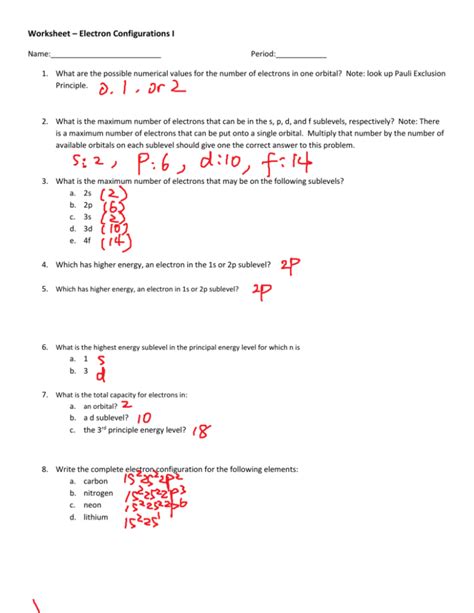 Whats people lookup in this blog: Writing Electron Configuration Worksheet Answer Key ...