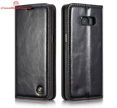 Caseme Samsung Galaxy S8 Plus Magnetic Flip Pu Leather Wallet Case Black