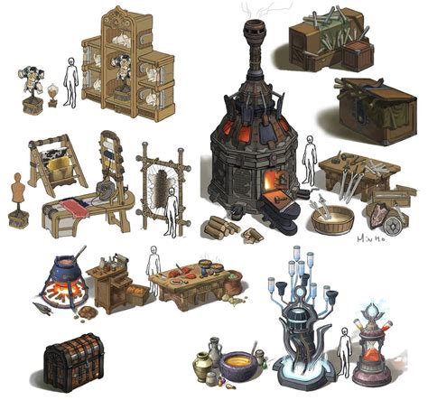 Store Objects From The War Of Genesis Iv Spiral Genesis Environment Concept Art Props