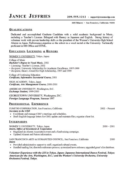 Graduate cv template, university, student cv, work experience, teamwork, graduate trainee jobs read the job description analyse the job advert and find out what skills and abilities is the employer looking for. Music Major Resume Example