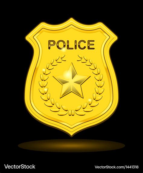 Gold Police Badge Royalty Free Vector Image Vectorstock