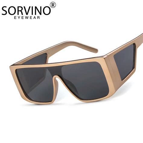 sorvino retro big square frame men sunglasses luxury brand designer oversize black visor sun