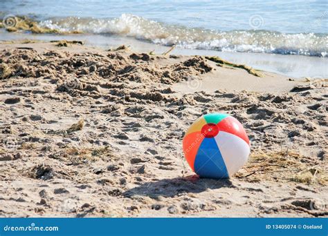 Beach Ball On Beach Stock Images Image 13405074
