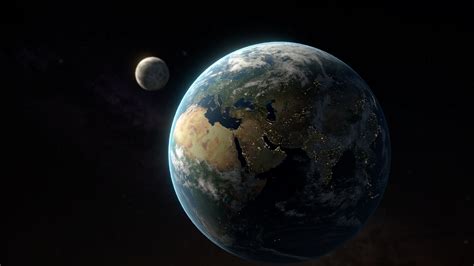Earth And Moon 1920x1080 Rblender