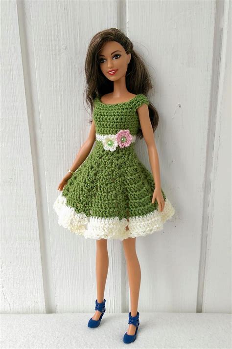 Barbie Clothes Barbie Crochet Dress For Barbie Doll Crochet Doll Dress Crochet Barbie Clothes