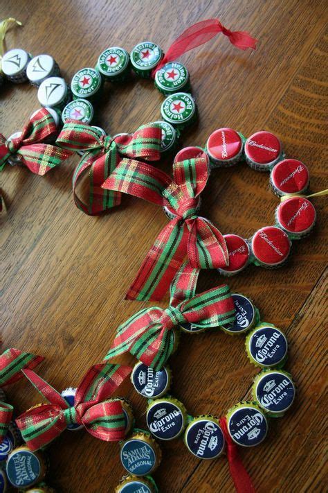 Upcycled Beer Bottle Cap Christmas Ornament Recycled Christmas