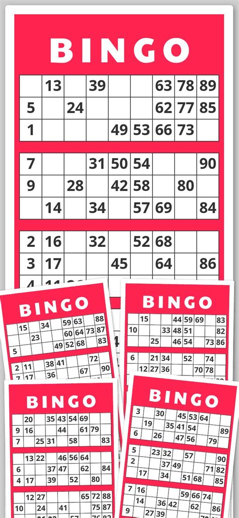 Printable Bingo Cards 90 Numbers Printable Bingo Card
