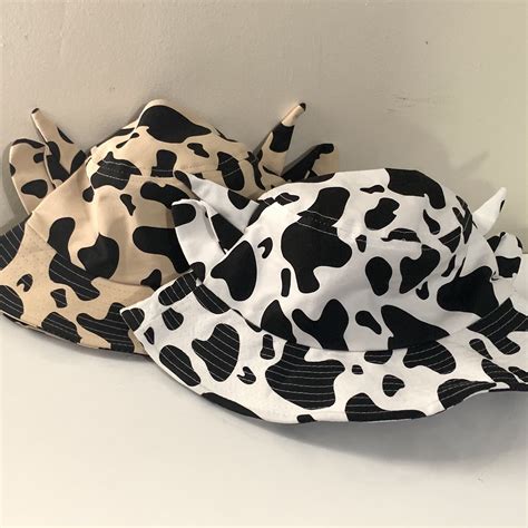 Cute Cow Shaped Bucket Hat Summer Hats Cow Print Hats Etsy